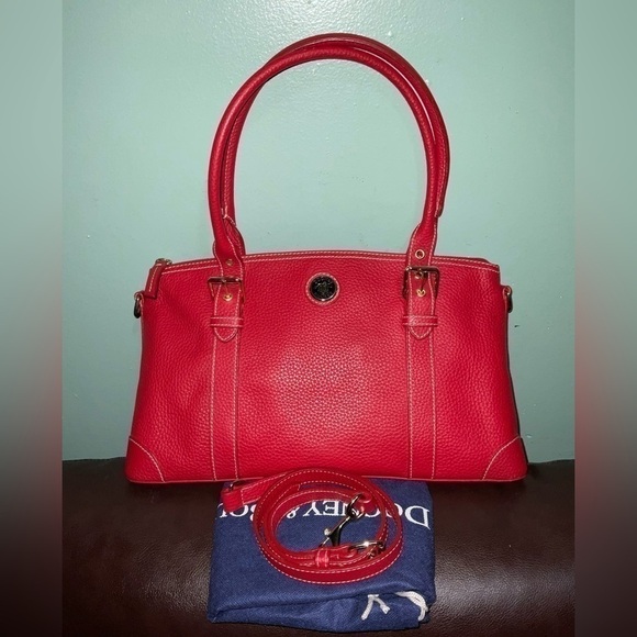 Dooney&Bourke Red Pebbled Leather Satchel /Top Handle Bag NWOT - Picture 13 of 13